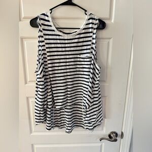 We The Free Free People Navy and White Striped High Low Top XS/S